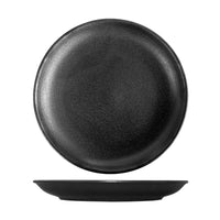 FORTIS TEMPEST Black Coupe Plate 29cm - Textured Ceramic Dining Plate Restaurant Ware