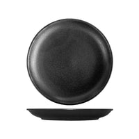 FORTIS TEMPEST Black Coupe Plate 26cm | Textured Ceramic Dinnerware | Restaurant Supplies