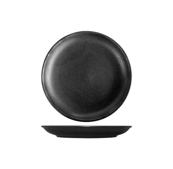FORTIS TEMPEST Black Coupe Plate 19.5cm DA-1102 | Stylish Black Dining Plate at Chavda.com