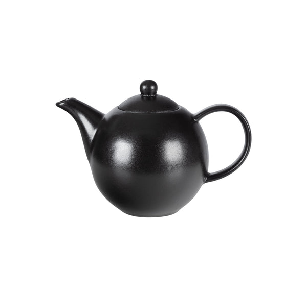 FORTIS TEMPEST Black Teapot - 50cl Textured Ceramic Teapot for Tea Service | Modern Design
