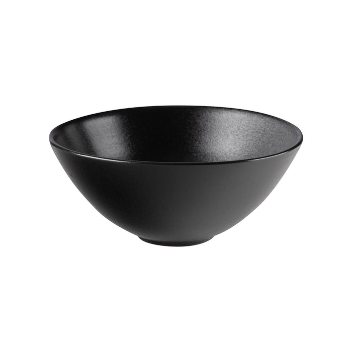 FORTIS TEMPEST Black Soup/Cereal Bowl - Textured Ceramic Crockery for Restaurants & Home Use. DA-1114.
