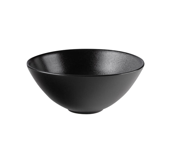 FORTIS TEMPEST Black Soup/Cereal Bowl - Textured Ceramic Crockery for Restaurants & Home Use. DA-1114.