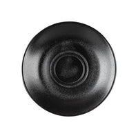 Fortis Tempest Black Textured Ceramic Double Well Saucer 15cm | Restaurant Dinnerware | Chavda.com