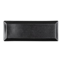FORTIS TEMPEST Black Canape Tray 31cm - Textured Ceramic Serving Plate, Stylish Black Tray, Restaurant Quality - DA-1118