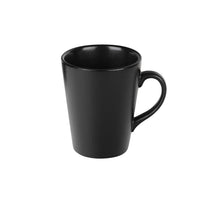 FORTIS Tempest Black Ceramic Bistro Mug - Textured Coffee Cup