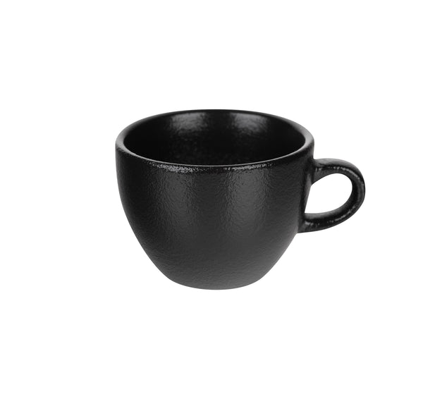 Fortis Tempest Black Espresso Cup 7cl - Textured Ceramic Coffee Cup - Chavda.com