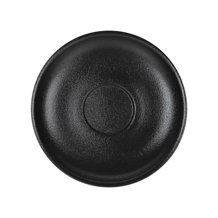 Fortis Tempest Black Espresso Saucer 12cm - Textured Ceramic Restaurant Tableware | Chavda.com