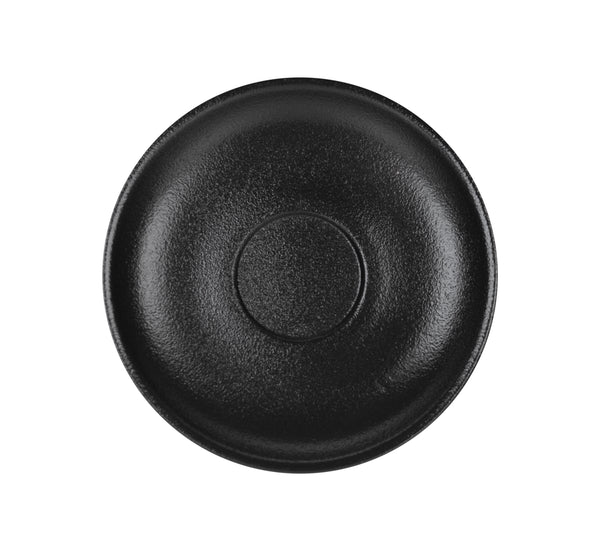 Fortis Tempest Black Espresso Saucer 12cm - Textured Ceramic Restaurant Tableware | Chavda.com