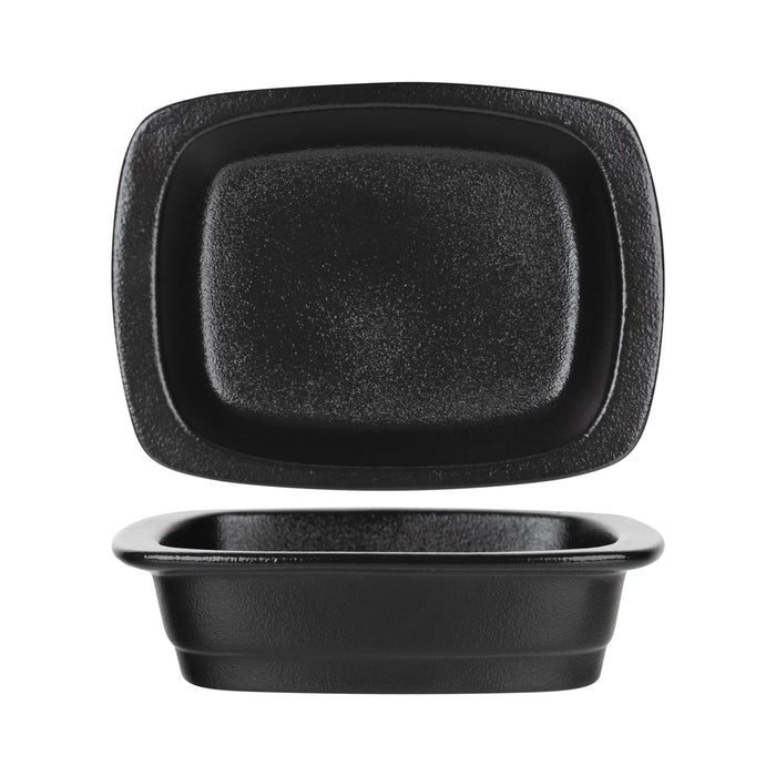 FORTIS TEMPEST Black Lasagne Dish 40CL | Textured Ceramic Servingware - chavda.com