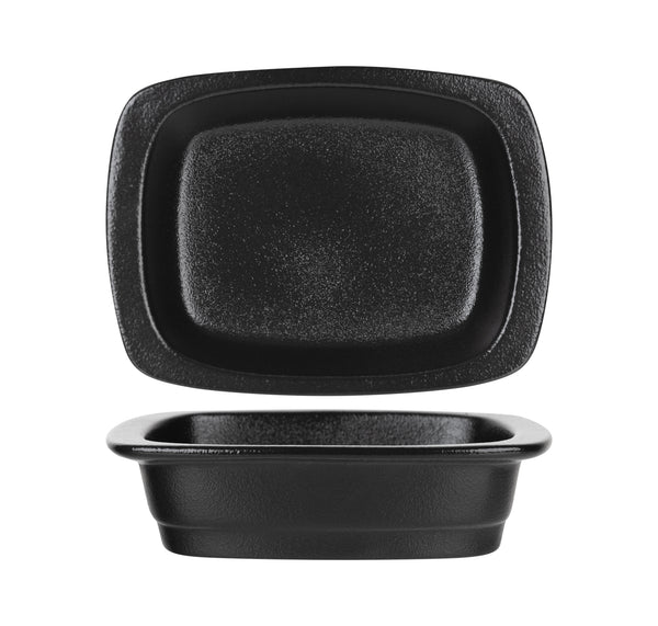 FORTIS TEMPEST Black Lasagne Dish 40CL | Textured Ceramic Servingware - chavda.com