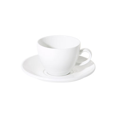 FORTIS PRIMA White Tea Cup 23cl - Porcelain Non-Stacking Cup by Chavda.com