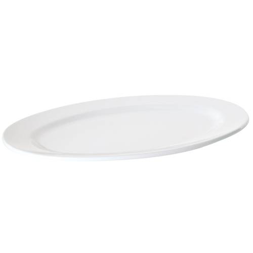 Fortis Prima White Oval Platter 36cm | Rimmed Catering Plate | Chavda