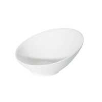 FORTIS PRIMA White Slant Top Bowl, 20cm Porcelain Serving Bowl - Modern Design | Chavda