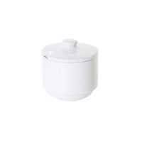 Fortis Prima White Sugar Bowl with Lid - Porcelain Catering Tableware