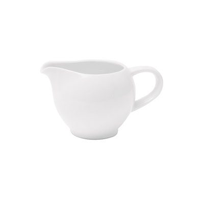 FORTIS PRIMA White Creamer - 10cl Round Porcelain Milk Jug, Small Pitcher
