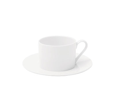 White Porcelain Coffee Cup - Fortis Prima 22cl | Catering Grade, Stackable | Shop Now!