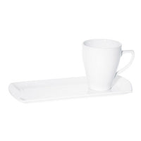 Fortis Prima White Espresso Cup & Saucer | 7cl Porcelain Coffee Cup | Elegant Design