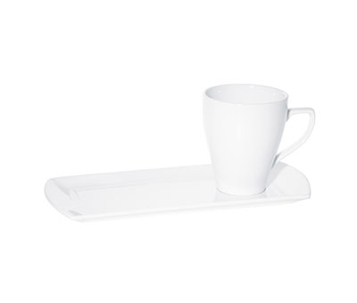 Fortis Prima White Espresso Cup & Saucer | 7cl Porcelain Coffee Cup | Elegant Design