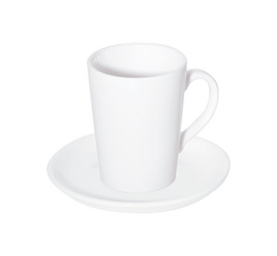 White Cup and Saucer Set - Fortis Prima Double Well 16cm - Catering Grade China