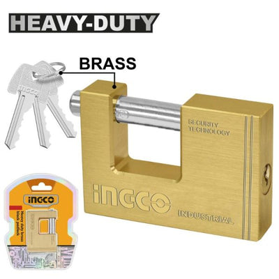 INGCO SECURITY PADLOCK BRASS HD BLOCK 60MM