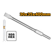 INGCO SDS HEX Flat Chisel 30x35x400mm for Demolition - Concrete Breaker Bit
