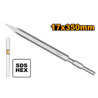 INGCO SDS Hex Pointed Chisel 17x350mm - Concrete & Demolition Chisel for Power Tools