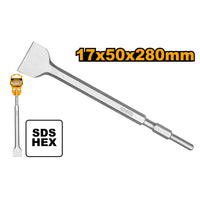 INGCO SDS HEX Flat Chisel 17x50x280mm - Concrete Chisel, Demolition Tool