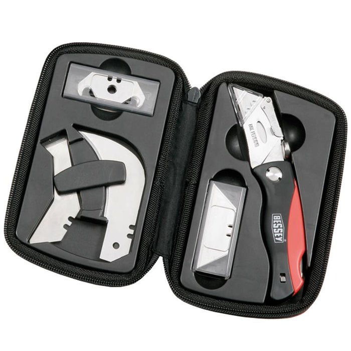 BESSEY DBKPH-SET Knife Set: Utility Knife with Interchangeable Blades and Case - Professional Tool Kit