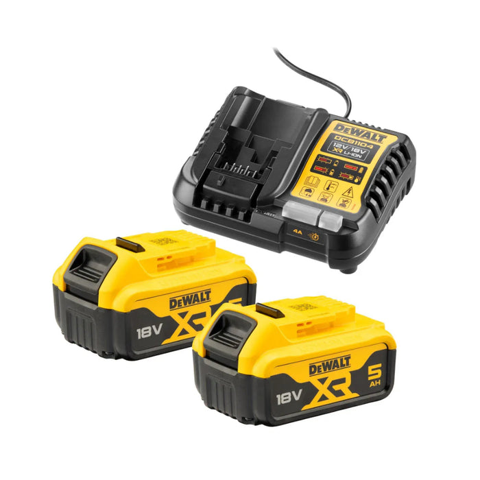 DeWalt 18V XR Battery Kit 2x5.0Ah + Charger DCB1104P2-QW