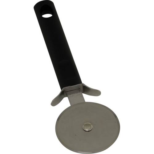 Pizza Cutter with Black Handle - Stainless Steel Dough Cutter - Kitchen Tool, Black and Silver