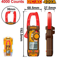 INGCO Clamp Meter Electrical Tester 400A 4000 Counts - AC DC Digital Multimeter, Portable Amp Meter