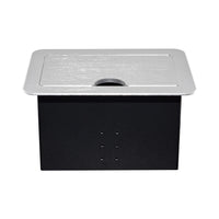 LINKQNET FLIP-LID RECESSED DESKTOP CUBBY - SILVER - NET-DMS-668/S