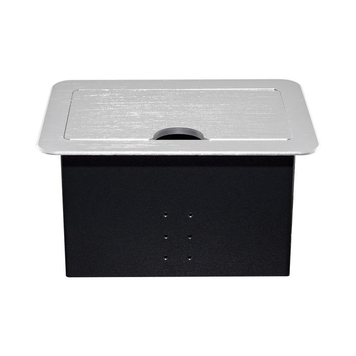 LINKQNET FLIP-LID RECESSED DESKTOP CUBBY - SILVER - NET-DMS-668/S