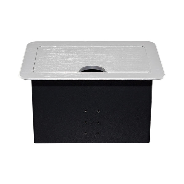 LINKQNET FLIP-LID RECESSED DESKTOP CUBBY - SILVER - NET-DMS-668/S
