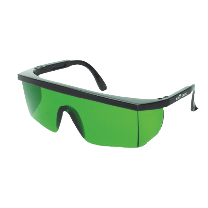 Green Tint Safety Glasses - MatSafe Black Frame for Grinding & Cutting by Chavda