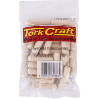 Tork Craft 10x40mm Wood Dowel Pins - 30 Pack. Woodworking Dowels for Furniture Joinery, Shelf Supports.
