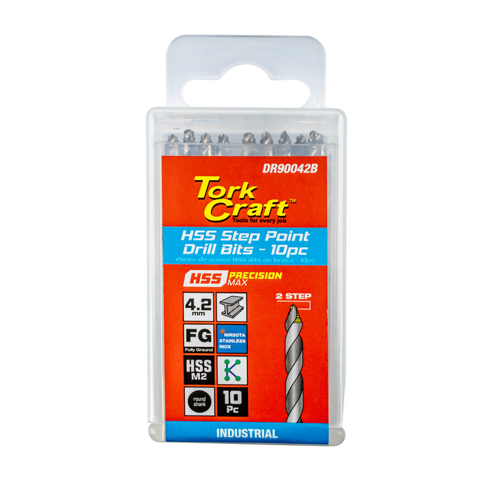 Tork Craft Precision Max Step Point 4.2 Mm Hss Drill 10 Pack Dr90042 B