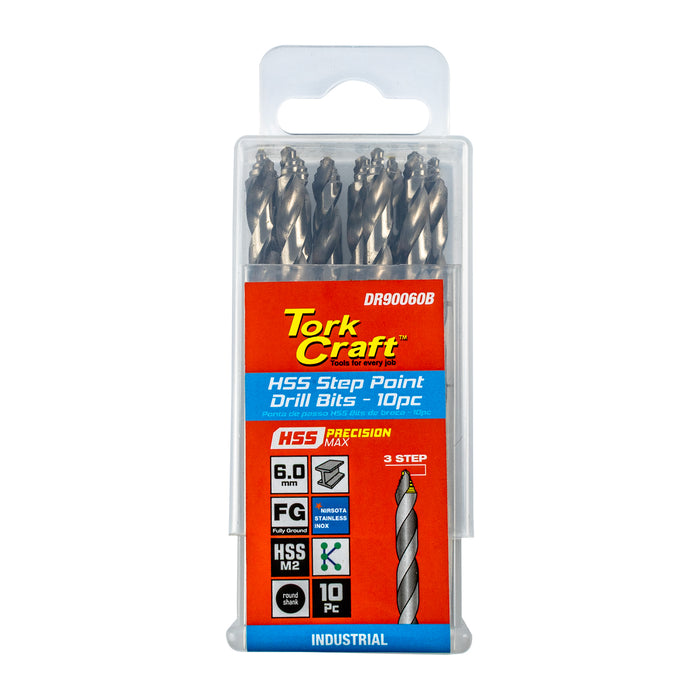 Tork Craft Precision Max Step Point 6.0 Mm Hss Drill 10 Pack Dr90060 B