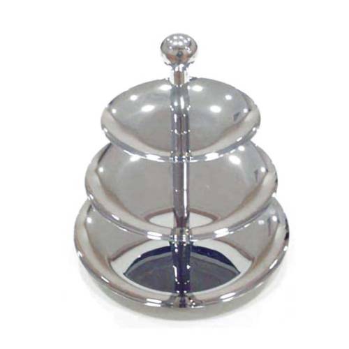 GLOBAL Display Stand S/Steel - 3 Tier 266Mm X 220Mm X 167Mm - DSS0003