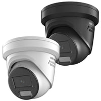 HIKVISION 4MP Acusense Turret IP Camera with Strobe Light & Audible Warning - Black & White Security Camera