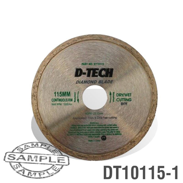DIAMOND BLADE CONTINUOUS RIM 115X22.23MM CERAMIC/MARBLE