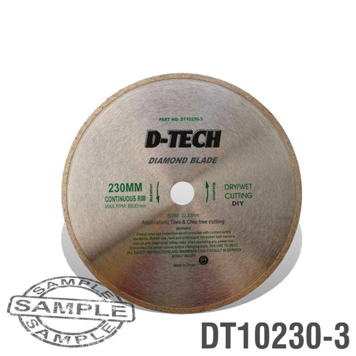 DIAMOND BLADE CONTINUOUS RIM 230X22,23MM CERAMIC/PORCELAIN