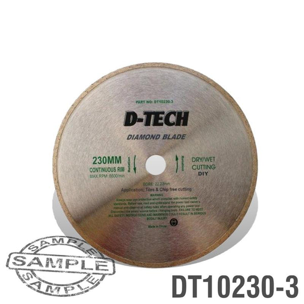 DIAMOND BLADE CONTINUOUS RIM 230X22,23MM CERAMIC/PORCELAIN