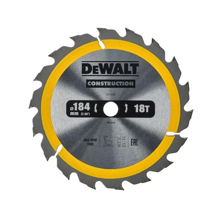 DeWalt Circular Saw Blade 184Mm 18T Fast Cut - DT1938-QZ