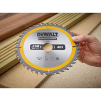 DEWALT Circular Saw Blade 190mm 40T (DT1945-QZ) for Woodworking & Construction