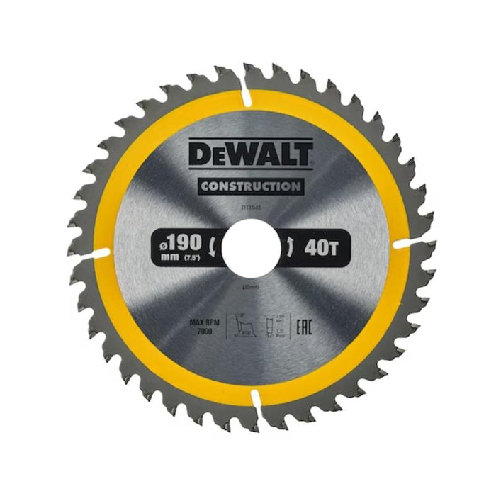 DeWalt Circular Saw Blade 190Mm 40T - DT1945-QZ