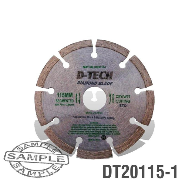 DIAMOND BLADE SEGMENTED STD. 115X22,23MM CONCRETE/CLAY BRICKS