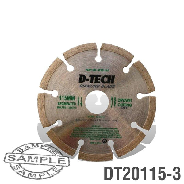 DIAMOND BLADE SEGMENTED 115X22,23 CEMENT BRICK/PAVING