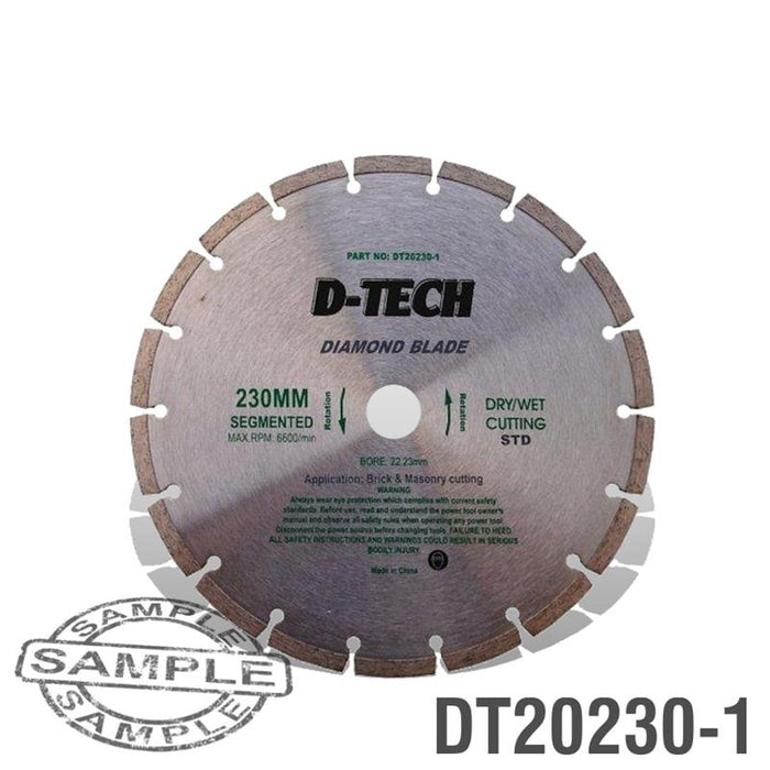 DIAMOND BLADE SEGMENTED STD. 230X22,23MM SCREED/BRICK/MASONRY