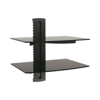 BRACKET DVD,2 SHELVES 6MM BLACK GLASS, 8KG.. - BRK-DVD-212B